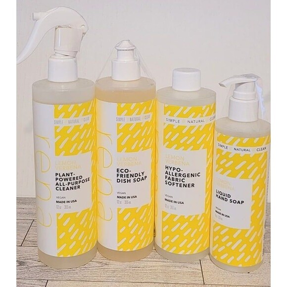 Rena Lemon Verbena Cleaner Soaps Softener Vegan Natural 4 Piece Bundle Set HTF! - Picture 1 of 7